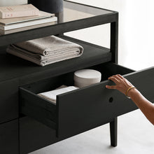 Load image into Gallery viewer, Spindle Dresser - Black Oak - Hausful