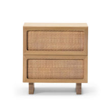 Load image into Gallery viewer, Cane Double Drawer Nightstand - Hausful