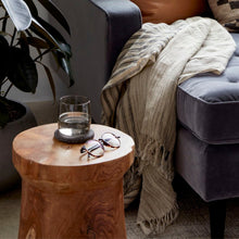 Load image into Gallery viewer, Solid Teak Wood Stool - Round - Hausful