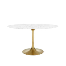 Load image into Gallery viewer, Oval Tulip Dining Table - Gold Base - Hausful