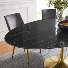 Load image into Gallery viewer, Oval Tulip Dining Table - Gold Base - Hausful