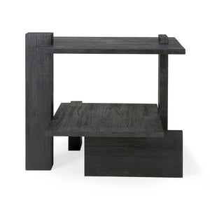 Teak Abstract Side Table - Hausful
