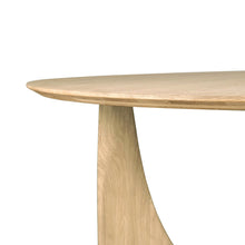 Load image into Gallery viewer, Teak Brown Round Geometric Dining Table