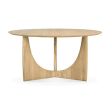 Load image into Gallery viewer, Teak Brown Round Geometric Dining Table