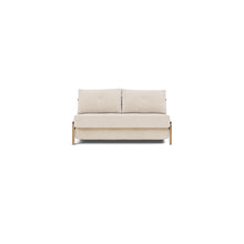 Load image into Gallery viewer, Cubed Full Sleeper Sofa with Oak Legs — Adario Basmati — 01 sofa front