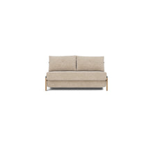 Load image into Gallery viewer, Cubed Full Sleeper Sofa with Oak Legs — Adario Taupe — 01 sofa front