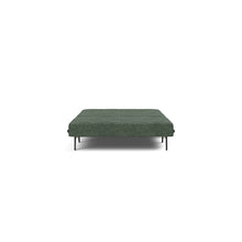 Load image into Gallery viewer, Cubed Full Sleeper Sofa with Oak Legs — Avella Pine Green — 03 bed front