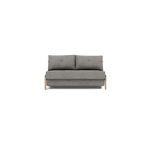 Load image into Gallery viewer, Cubed Full Sleeper Sofa with Oak Legs — Avella Warm Grey — 01 sofa front