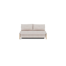 Load image into Gallery viewer, Cubed Full Sleeper Sofa with Oak Legs — Weda Sand — 01 sofa front