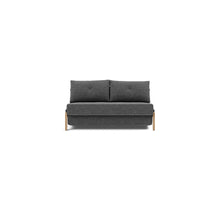 Load image into Gallery viewer, Cubed Full Sleeper Sofa with Oak Legs — Taura Deep Grey — 01 sofa front