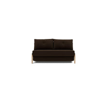Load image into Gallery viewer, Cubed Full Sleeper Sofa with Oak Legs — Taura Chocco — 01 sofa front