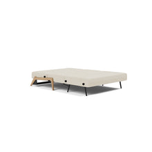 Load image into Gallery viewer, Cubed Full Sleeper Sofa with Oak Legs — Halifax Shell — 04 bed 3 4