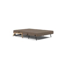 Load image into Gallery viewer, Cubed Full Sleeper Sofa with Oak Legs — Esina Cedar Brown — 04 bed 3 4