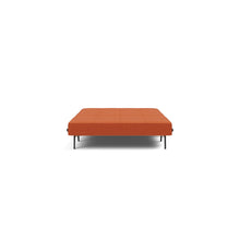 Load image into Gallery viewer, Cubed Full Sleeper Sofa with Oak Legs — Esina Rust Orange — 03 bed front