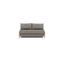Load image into Gallery viewer, Cubed Full Sleeper Sofa with Oak Legs — Mixed Dance Grey — 01 sofa front
