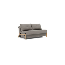 Load image into Gallery viewer, Cubed Full Sleeper Sofa with Oak Legs — Mixed Dance Grey — 02 sofa 3 4