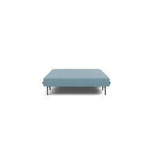 Load image into Gallery viewer, Cubed Full Sleeper Sofa with Oak Legs — Mixed Dance Light Blue — 03 bed front