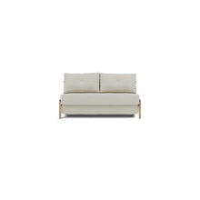 Load image into Gallery viewer, Cubed Full Sleeper Sofa with Oak Legs — Mixed Dance Natural — 01 sofa front
