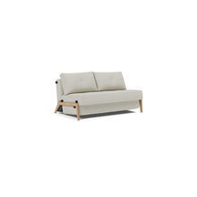 Load image into Gallery viewer, Cubed Full Sleeper Sofa with Oak Legs — Mixed Dance Natural — 02 sofa 3 4