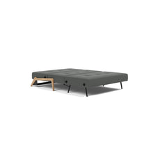 Load image into Gallery viewer, Cubed Full Sleeper Sofa with Oak Legs — Boucle Charcoal — 04 bed 3 4