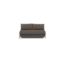 Load image into Gallery viewer, Cubed Full Sleeper Sofa with Oak Legs — Boucle Taupe — 01 sofa front