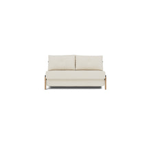 Load image into Gallery viewer, Cubed Full Sleeper Sofa with Oak Legs — Boucle Off White — 01 sofa front