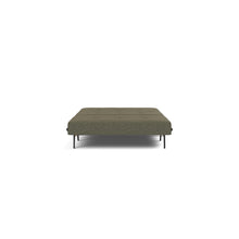 Load image into Gallery viewer, Cubed Full Sleeper Sofa with Oak Legs — Boucle Forest Green — 03 bed front