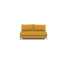 Load image into Gallery viewer, Cubed Full Sleeper Sofa with Oak Legs — Boucle Ochre — 01 sofa front