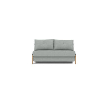 Load image into Gallery viewer, Cubed Full Sleeper Sofa with Oak Legs — Melange Grey — 01 sofa front