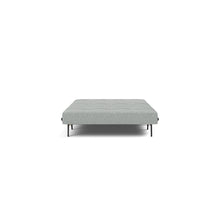 Load image into Gallery viewer, Cubed Full Sleeper Sofa with Oak Legs — Melange Grey — 03 bed front
