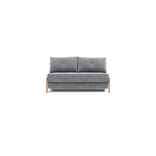 Load image into Gallery viewer, Cubed Full Sleeper Sofa with Oak Legs — Twist Granite — 01 sofa front