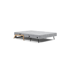 Load image into Gallery viewer, Cubed Full Sleeper Sofa with Oak Legs — Twist Granite — 04 bed 3 4