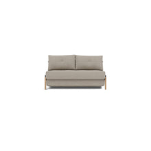 Load image into Gallery viewer, Cubed Full Sleeper Sofa with Oak Legs — Kenya Gravel — 01 sofa front