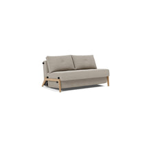 Load image into Gallery viewer, Cubed Full Sleeper Sofa with Oak Legs — Kenya Gravel — 02 sofa 3 4