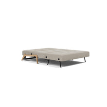 Load image into Gallery viewer, Cubed Full Sleeper Sofa with Oak Legs — Kenya Gravel — 04 bed 3 4