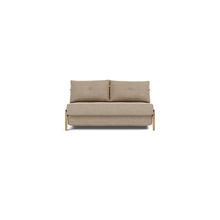 Load image into Gallery viewer, Cubed Full Sleeper Sofa with Oak Legs — Phobos Mocha — 01 sofa front
