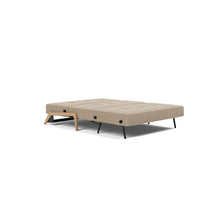 Load image into Gallery viewer, Cubed Full Sleeper Sofa with Oak Legs — Phobos Mocha — 04 bed 3 4