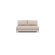 Load image into Gallery viewer, Cubed Full Sleeper Sofa with Oak Legs — Blida Sand Grey — 01 sofa front