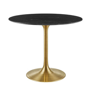 Round Tulip Dining Table - Gold Base - Hausful