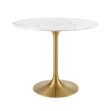 Load image into Gallery viewer, Round Tulip Dining Table - Gold Base - Hausful