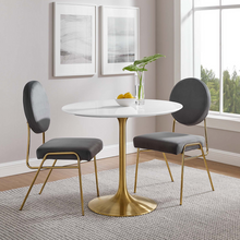 Load image into Gallery viewer, Round Tulip Dining Table - Gold Base - Hausful