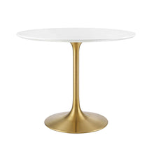 Load image into Gallery viewer, Round Tulip Dining Table - Gold Base - Hausful