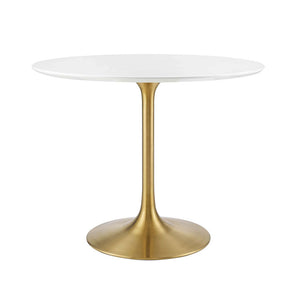 Round Tulip Dining Table - Gold Base - Hausful