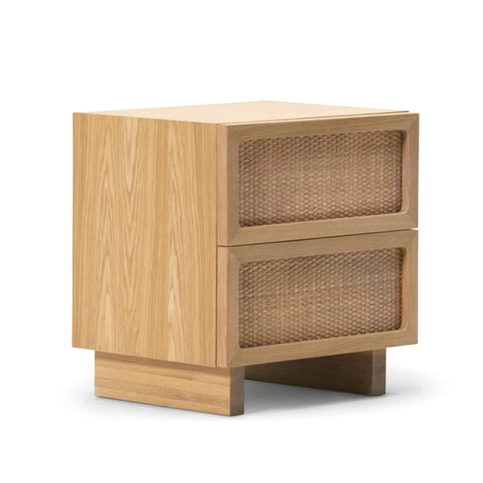 Cane Double Drawer Nightstand - Hausful