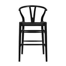 Load image into Gallery viewer, Wishbone Stool - Black with Black Rope Seat
