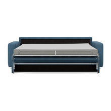 Load image into Gallery viewer, Carnell Sofa Bed with Standard Arms bed front view - 302 Weda Blue