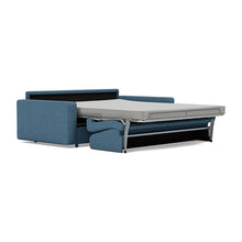 Load image into Gallery viewer, Carnell Sofa Bed with Standard Arms bed three-quarter view - 302 Weda Blue