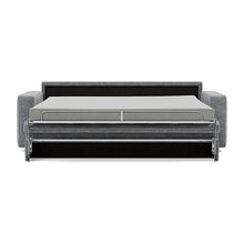 Load image into Gallery viewer, Carnell Sofa Bed with Standard Arms bed front view - 351 Taura Slate Grey