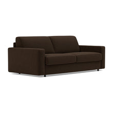 Load image into Gallery viewer, Carnell Sofa Bed with Standard Arms sofa three-quarter view - 358 Taura Chocco
