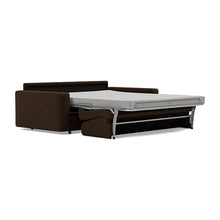 Load image into Gallery viewer, Carnell Sofa Bed with Standard Arms bed three-quarter view - 358 Taura Chocco
